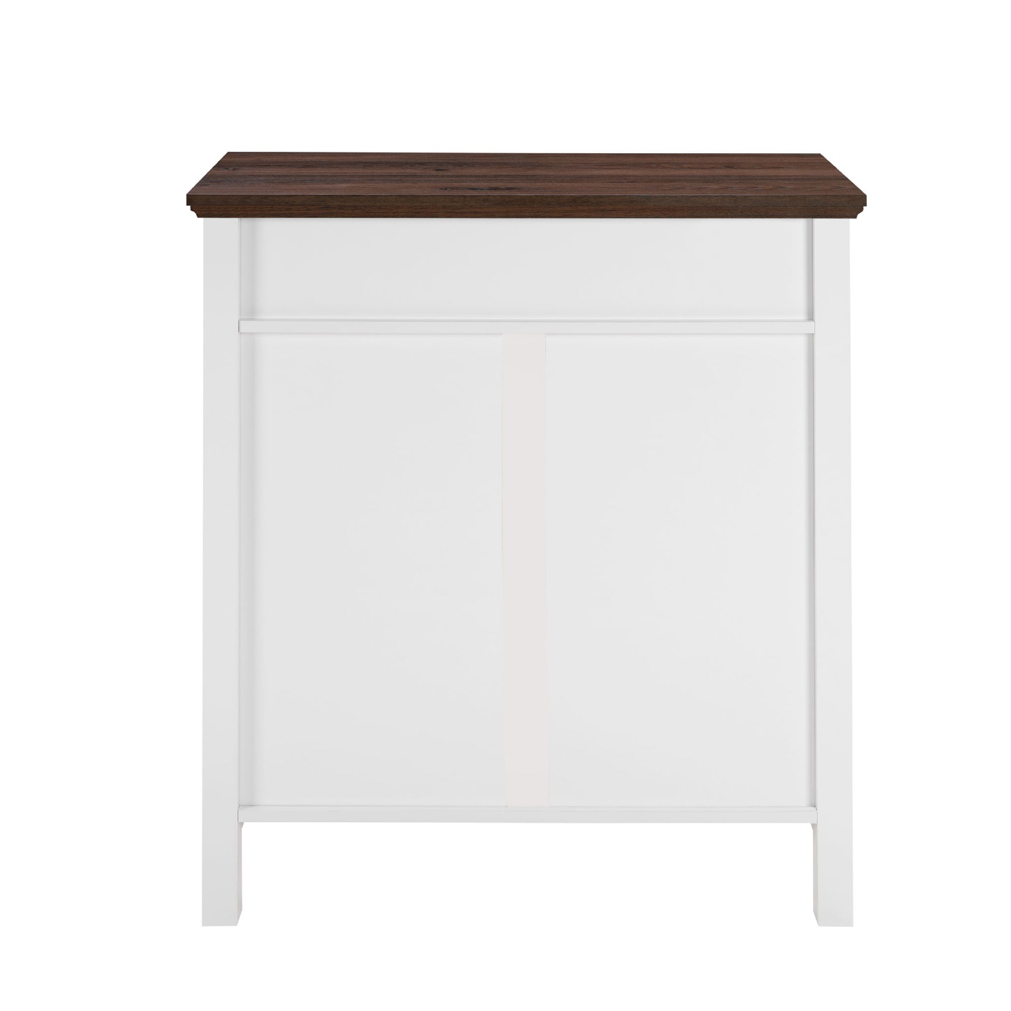 Farmhouse Buffet Cabinet With Drawer And Adjustable Shelf, Rustic White & Honey Brown Storage Cabinet, Barn Door Accent Sideboard For Kitchen, Living Room, Entryway_voghion.com